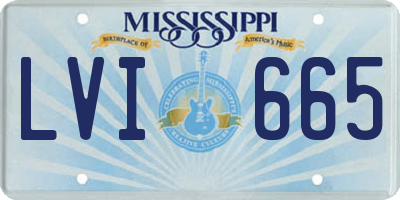 MS license plate LVI665