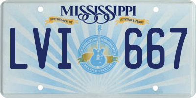 MS license plate LVI667
