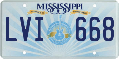 MS license plate LVI668