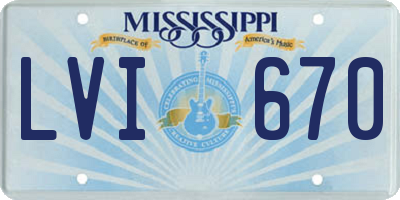 MS license plate LVI670