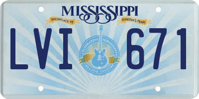 MS license plate LVI671
