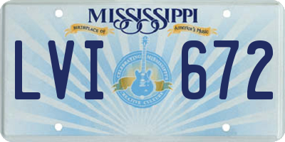 MS license plate LVI672