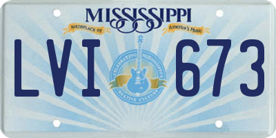 MS license plate LVI673