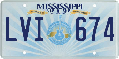 MS license plate LVI674