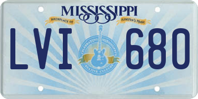 MS license plate LVI680