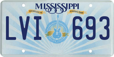 MS license plate LVI693