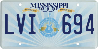 MS license plate LVI694