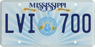 MS license plate LVI700