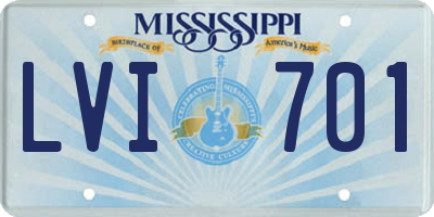 MS license plate LVI701