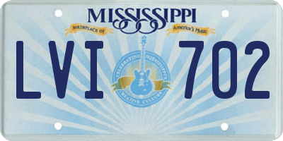 MS license plate LVI702