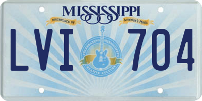 MS license plate LVI704