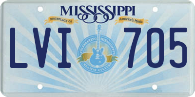 MS license plate LVI705