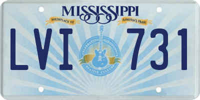 MS license plate LVI731