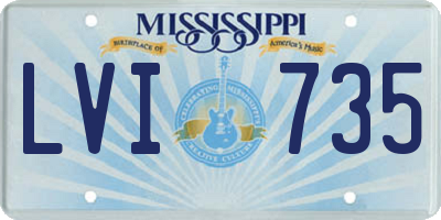 MS license plate LVI735