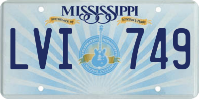 MS license plate LVI749