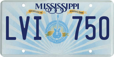 MS license plate LVI750