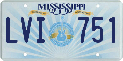 MS license plate LVI751