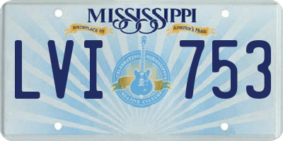 MS license plate LVI753