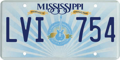 MS license plate LVI754