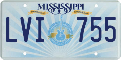 MS license plate LVI755