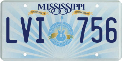 MS license plate LVI756