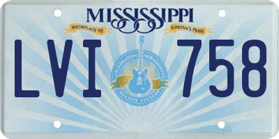 MS license plate LVI758