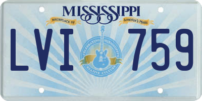 MS license plate LVI759