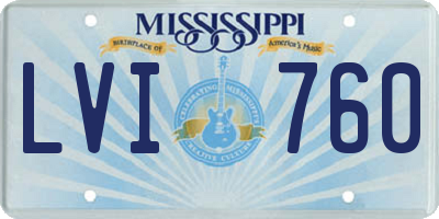MS license plate LVI760