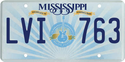 MS license plate LVI763