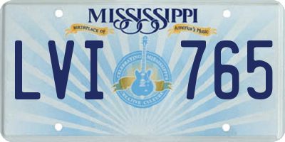 MS license plate LVI765