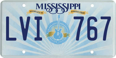 MS license plate LVI767