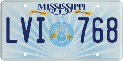 MS license plate LVI768