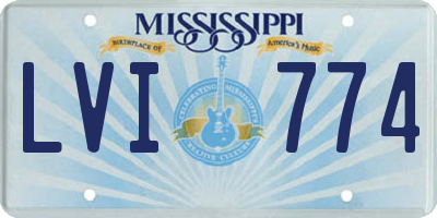 MS license plate LVI774