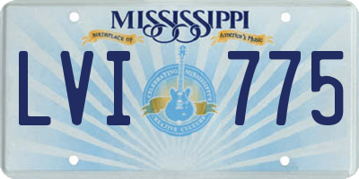 MS license plate LVI775