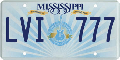 MS license plate LVI777