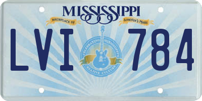 MS license plate LVI784