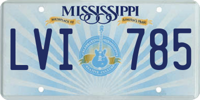 MS license plate LVI785