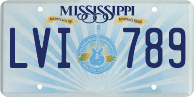 MS license plate LVI789