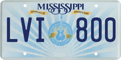 MS license plate LVI800