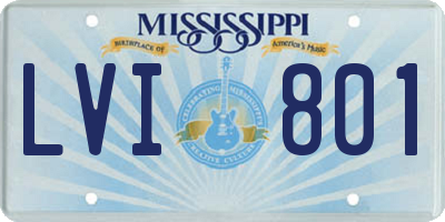 MS license plate LVI801
