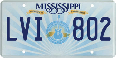 MS license plate LVI802