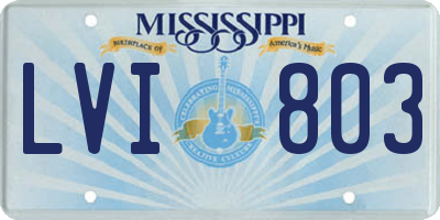 MS license plate LVI803