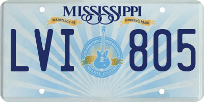 MS license plate LVI805