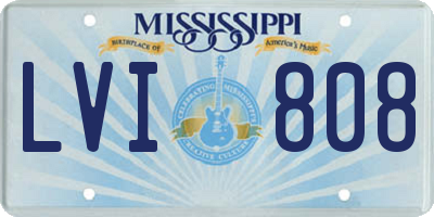 MS license plate LVI808
