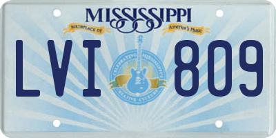 MS license plate LVI809