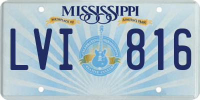 MS license plate LVI816