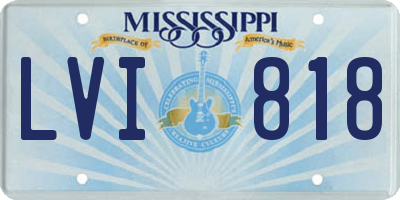 MS license plate LVI818