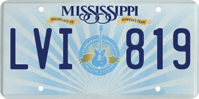MS license plate LVI819