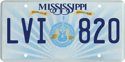MS license plate LVI820