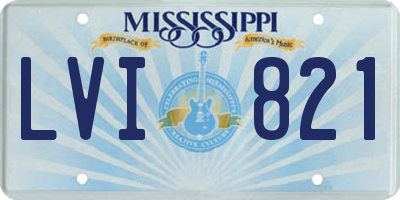 MS license plate LVI821